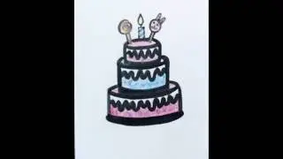 How to draw easy cake drawing #easy to draw cake #art #drawingshorts #youtubeshorts .
