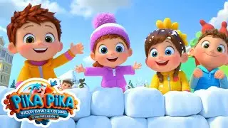 Snowball Fight Song ❄️⛄ | Winter Nursery Rhyme for Kids | PikaOne Pika Nursery Rhymes & Kids