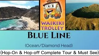 Waikiki Trolley Hop-On Hop-Off Tour of Honolulu (Blue Line complete tour,ocean/scenic route)