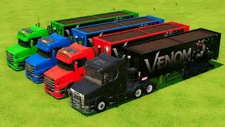 Transporting Colorful Rainbow Trailer Trucks - Farming Simulator 22 #18