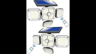 2 Pack Solar Lights Outdoor, 2500LM  Solar Security Lights