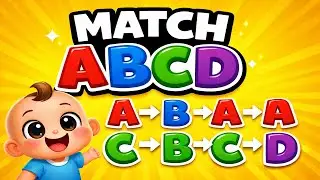 Игра на сопоставление букв ABCD 🧩 | Изучение алфавита от А до Я для детей | Веселое видео об алфа...