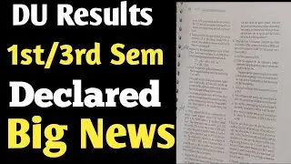DU Sol/NCWEB/Regular 1st/3rd/5th Semester results Dec-Jan 2025 | Du results latest update 2025