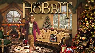 Christmas in a Hobbit Hole 🎄 Lord of the Rings inspired Ambience & Music | Cozy Fireplace