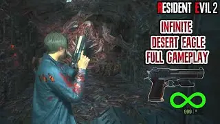 INFINITE DESERT EAGLE ONLY!! Hardcore Full Gameplay - Resident Evil 2 Remake