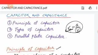 Principle of capacitor, Capacitance of a parallel plate capacitor