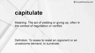capitulate Meaning