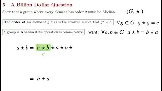 R13 Q5: Group with elements order 2 is Abelian