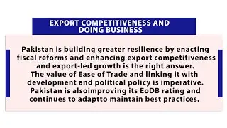 Export Competitiveness and Doing Business