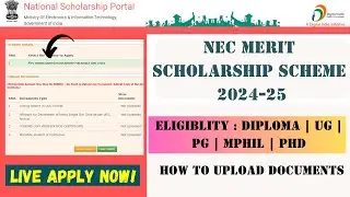 NSP Scholarship 2024-25 | Diploma UG PG PhD Scholarships | NEC Merit Scholarship Scheme