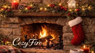 Fireplace Crackling Sounds | Cozy Winter Night | Holiday Season Ambience | Dark Screen | 4 Hours