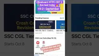 19-21 sept 🔥 oliveboard NTPC CBT 2 live mock test today 🔥 live test 🎀#ntpc#rrb#ntpccbt2#cgl#rrbntpc