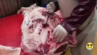 Korean Street Food Butcher how to cut a full cow||Amazing cutting skills || full cow cutting skills.