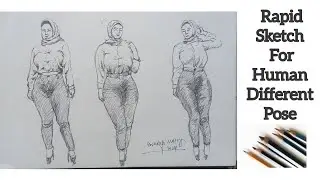 women figure drawing techniques|| Different pose women figure ||Fast sketch||Easy sketch kaise kore.