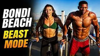 BONDI BEACH SYDNEY AUSTRALIA WORKOUT | Max The Body Philisaire & Mariah Stock