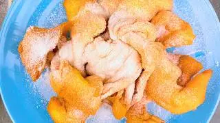 Хворост Рецепт на Сметане Хрустящие Цветочки  🌺