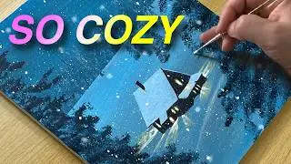 This Snowy Night Painting Will Melt Your Stress Away