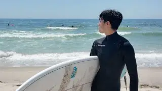 First Time Surfing | Beginner Surf Vlog with Epic Wipeouts!