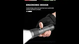 Telescopic Zoom Tactical Flashlight 3000 Lumens 5 Modes Xhp70 LED Flashlight
