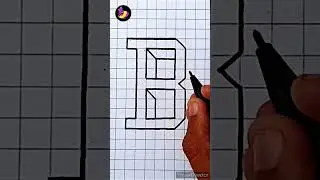 3D Letter B Drawing #3ddrawing #3dletters #shorts #ytshorts #3dart