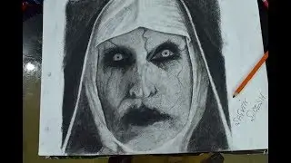 Drawing Valak AKA The nun TIME LAPSE : I DrawThings (charcoal pencils)