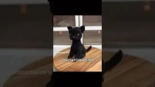 Handmade Gift Idea Crochet Black Cat #halloween #handmade #crochet #blackcat #amigurumi #etsyfinds