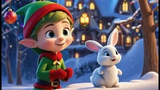 Little Star Elf Glows Bright on Christmas Night in a Magical Winter Sky