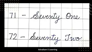 Number names 71 to 80, numbers in cursive writing,  #cursivewriting, advaitamelearning, English