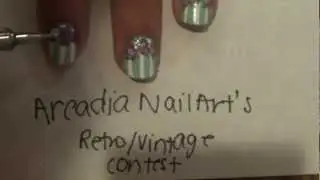 ArcadiaNailArt's Vintage/Retro Contest (simple) Easy Striped Floral Nails