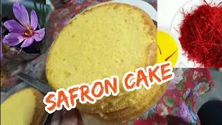 How to make Safron spange // Making eggless Safron cake 🍰🎂
