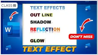 Text Effects in MS Word  Outline, Shadow, Reflection & Glow   Zeeshan Mahdi