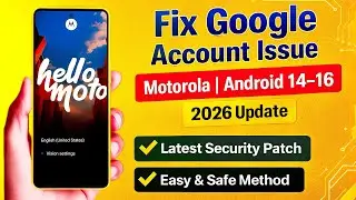 🔓 How to Bypass Google Lock (FRP) on Motorola 2026 | No PC | Easy Method