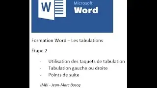 Tutoriel Word - Les taquets de tabulation