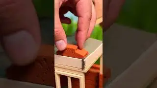 Artistic Miniature House Build 🏡 | White + Sky Blue Walls & Real Bricks