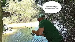 Pescaria em Santo Antônio da patrulha rs muitos peixes era um atrás do outro.