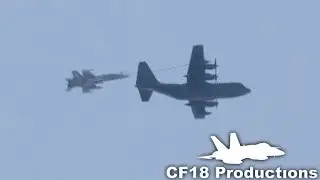 G7 No-Fly Zone: RCAF CF-18 Hornet Refuelling Off Hercules *4k