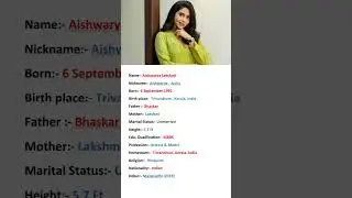 Beautiful Actress Aishwarya Lekshmi Biography #shortvideo #youtubeshorts #shorts #viral