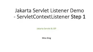 Jakarta Listener Demo- ServletContextListener Step 1