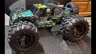 HBX Haiboxing 2995 Desert Truck 3650 3900kv brushless motor on 2s, top speed at the end of video.