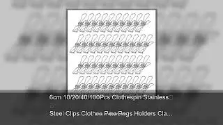 6cm 10/20/40/100Pcs Clothespin Stainless Steel Clips Clothes Pins Pegs Holders Clamps Sealing T