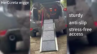Portable Dog Ramps for Large Dogs with Non-Slip Rug Surface Dog Car Ramp