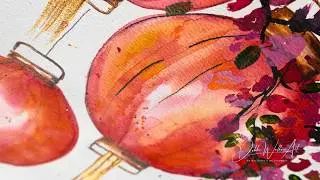 Watercolor EASY and fun Chinese Lanterns. Vibrant and perfect for Beginners