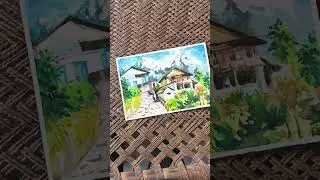 watercolor landscape painting #short #painting #views