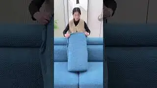 Stretchable Blue Sofa Cover | Anti-Slip Elastic Couch Cover for Living Room