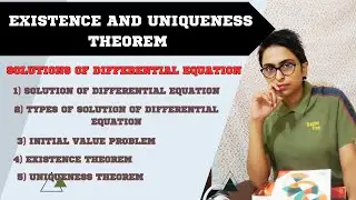 Existence and Uniqueness Theorem for Solution of Differential Equation | #differential_equation
