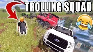 TROLLING THE SQUADS FARM | HE CHASES US | LONE OAK FARMS | FARMING SIMULATOR 2017