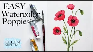 EASY Watercolor Poppy Tutorial for Beginners- Step by Step
