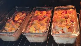 Peach Cake ... plus Chicken Wings...