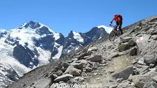 Munt Pers 3206 mt MTB  Bernina-Diavolezza  discesa Ghiacciai Vadret Pers e Morteratsch