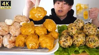 ASMR ハニーマスタードチキン Fried Chicken with Honey Mustard EATING SOUNDS | 咀嚼音 | MUKBANG | 먹방
